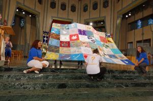 courtepointe - exposée dans basilique